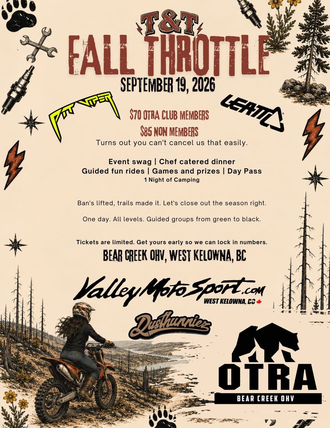 Fall Throttle event poster — full details and lineup.